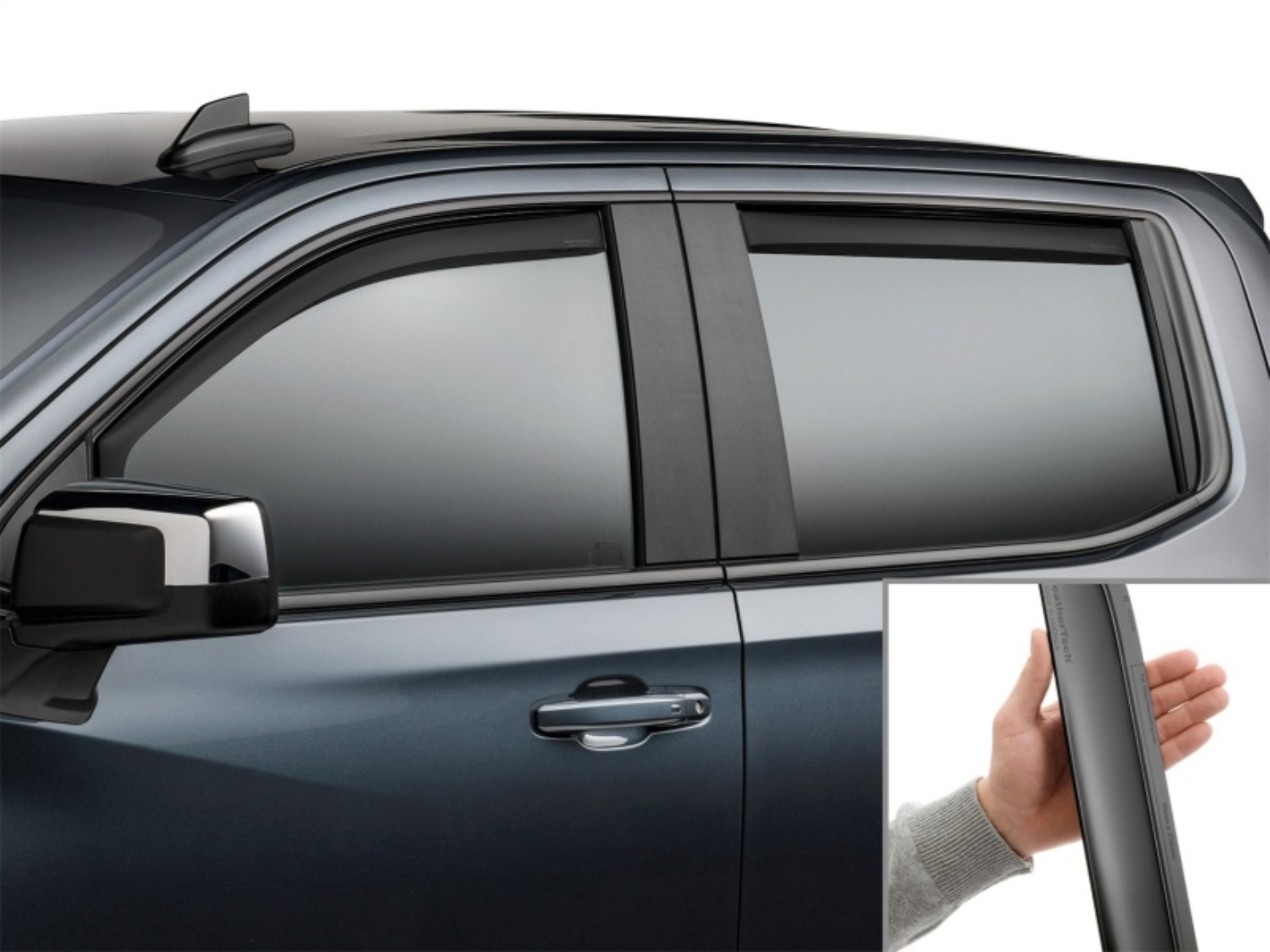 Picture of WeatherTech WT Deflector-Combo-Matte Black Wind Deflectors - 82930IMB