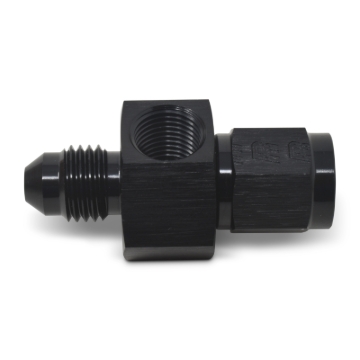 Picture of 4AN Female to Male Fuel Pressure Takeoff Adapter, 1/8" NPT Side Port, Black
