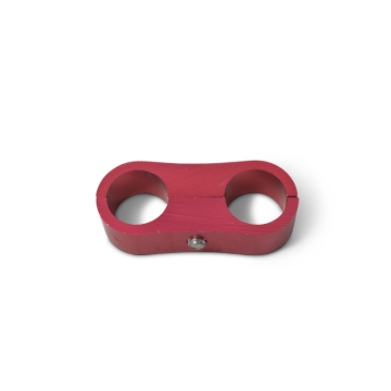 Picture of 10AN Aluminum Hose Separator For Two 10AN Size Tubing With Red Finish - Pair