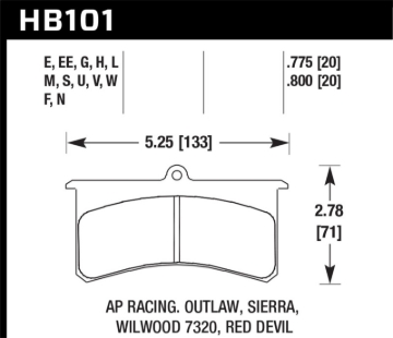 Picture of Hawk Performance HAWK ER-1 Brake Pad Sets - HB101D.800