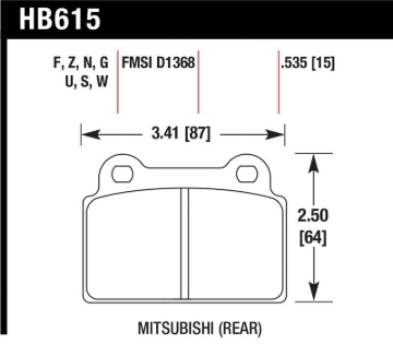 Picture of Hawk Performance HAWK Ceramic Brake Pad Sets Rear - HB615Z.535