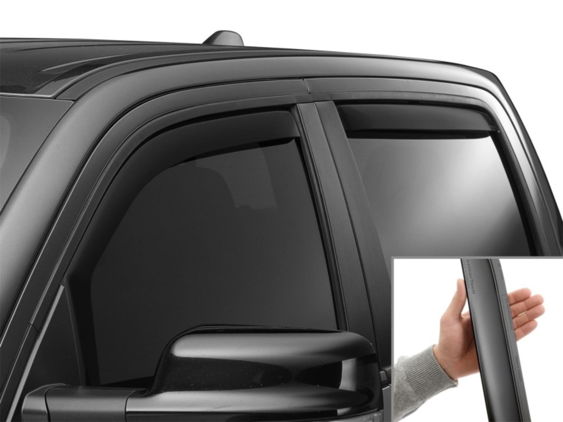 Picture of WeatherTech WT Deflector-Combo-Matte Black Wind Deflectors - 82935IMB