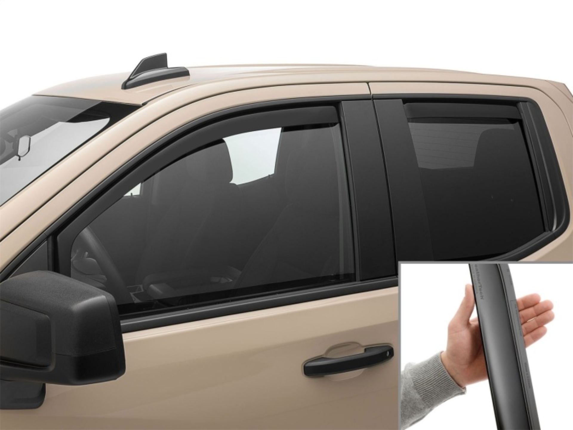 Picture of WeatherTech WT Deflector-Combo-Matte Black Wind Deflectors - 86930IMB