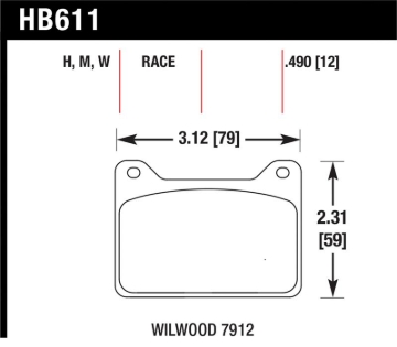 Picture of Hawk Performance HAWK DTC-30 Brake Pad Sets - HB611W.490