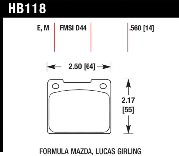 Picture of Hawk Performance HAWK Black Brake Pad Sets - HB118m.560