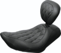 Picture of Mustang Motorcycle MMP 2 Piece Seat with Driver Backrest Original Two-Piece Motorcycle Seats - 79661
