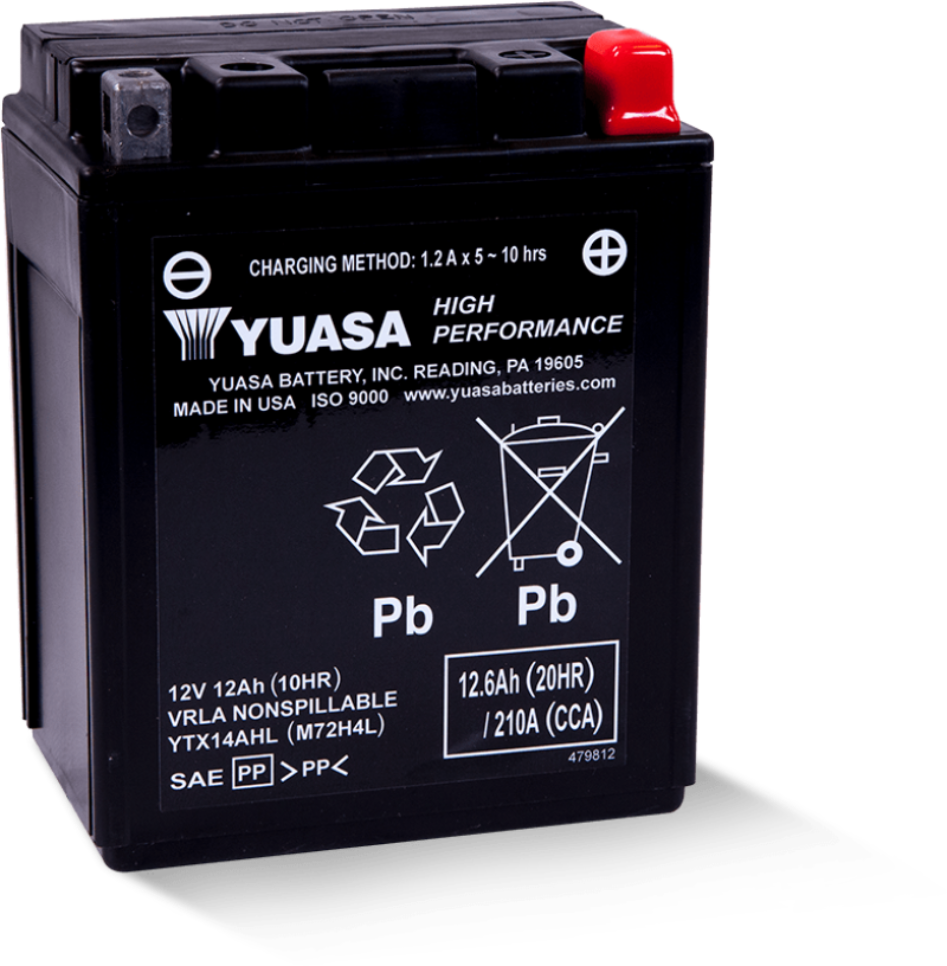 Picture of Yuasa Battery YSA Maintenance Free Battery Batteries - YUAM72H4L