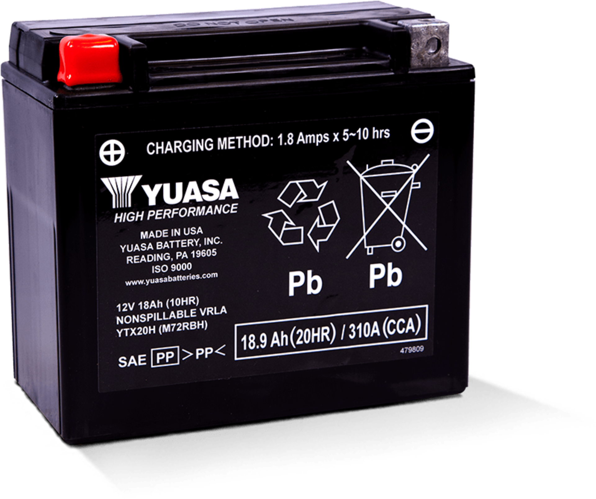 Picture of Yuasa Battery YSA Maintenance Free Battery Batteries - YUAM72RBH