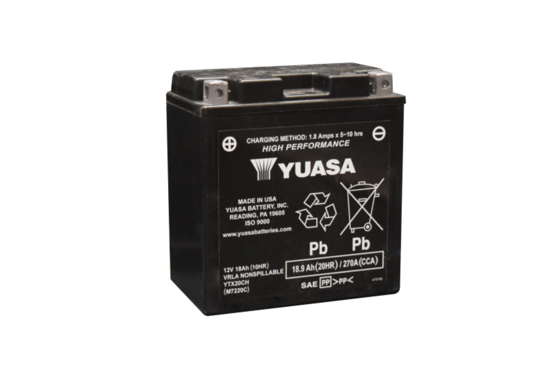 Picture of Yuasa Battery YSA Maintenance Free Battery Batteries - YUAM7220C