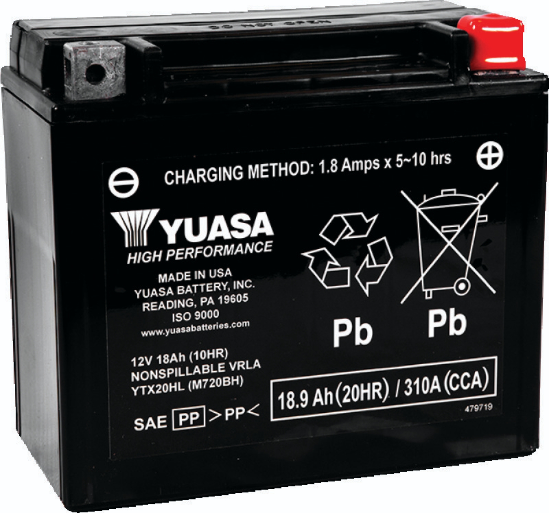 Picture of Yuasa Battery YSA Maintenance Free Battery Batteries - YUAM720BH