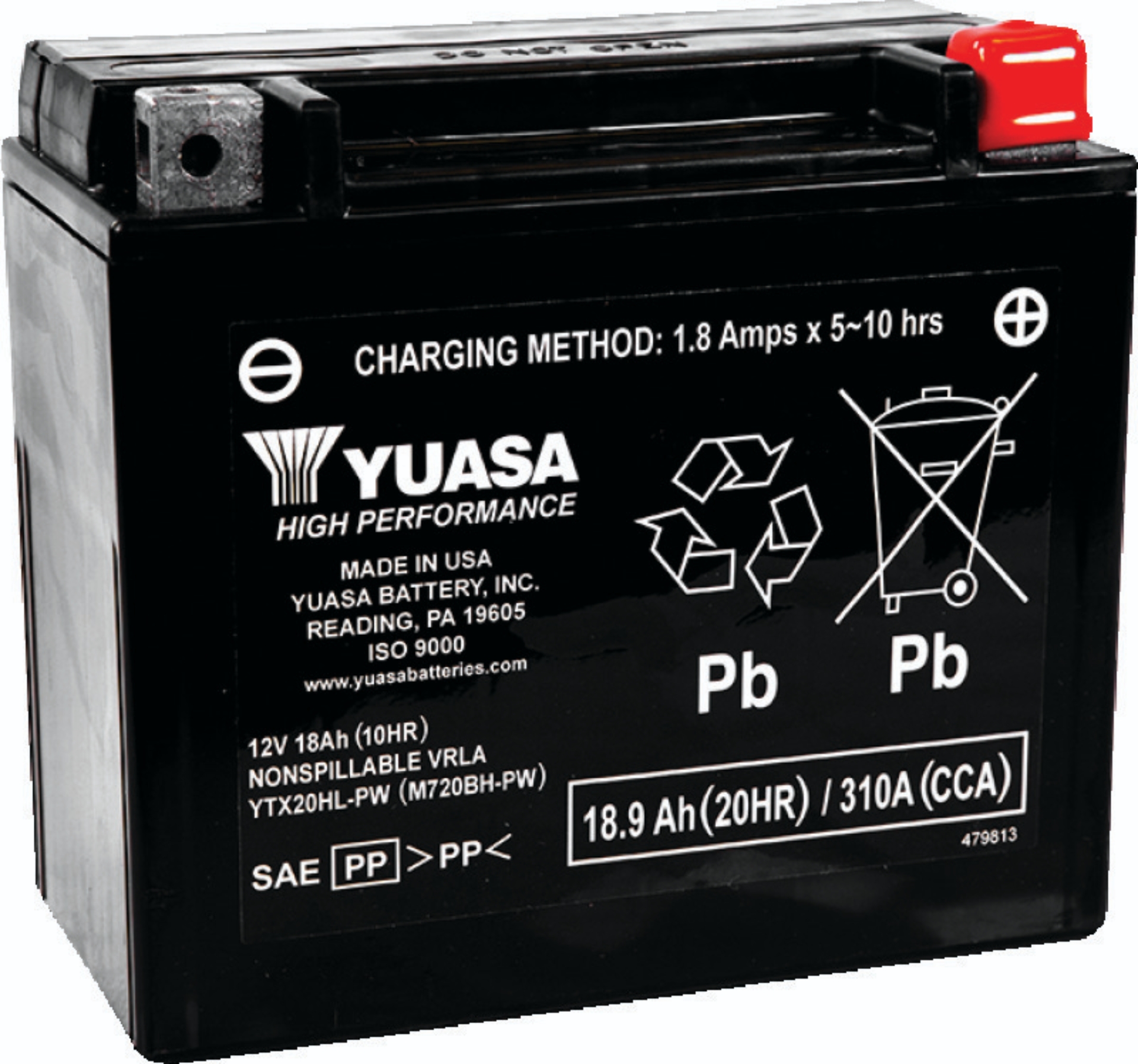 Picture of Yuasa Battery YSA Maintenance Free Battery Batteries - YUAM720BH-PW
