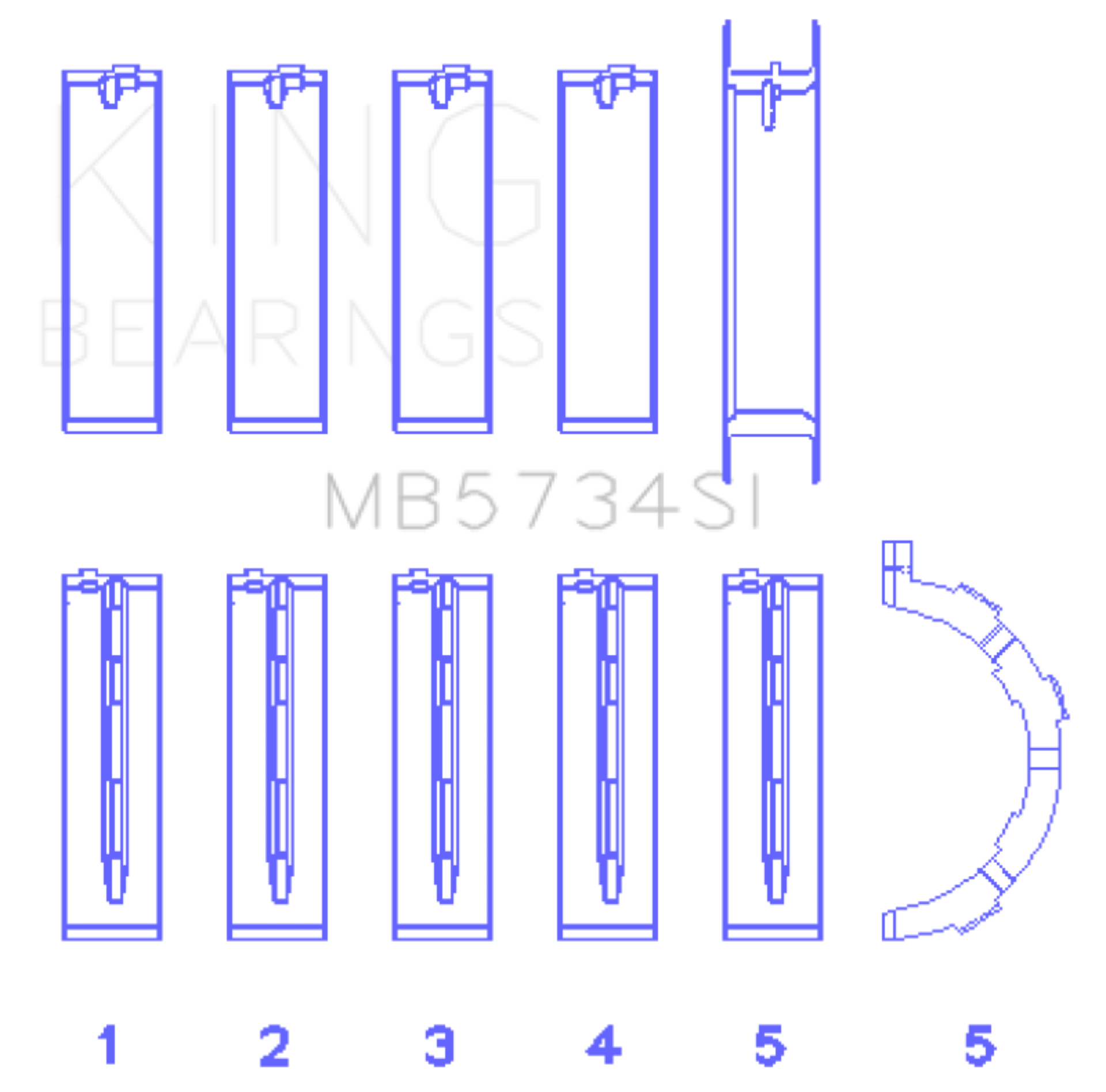 Picture of King Engine Bearings KING Main Bearings - MB5734SI0.5