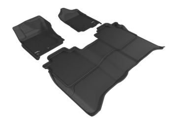 Picture of 3D MAXpider 2016-2019 Nissan Titan Crew Cab Kagu 1st & 2nd Row Floormats - Black