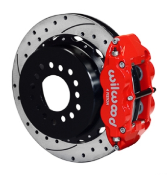 Picture of Wilwood Narrow Superlite 4R Rear Kit 12.88in Drilled Red G-Body W/ 2.62in Axle Offset