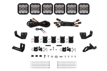 Picture of Diode Dynamics Prinsu/Sherpa Roof Racks SS5 6-Pod CrossLink Mounting Kit - Sport White Combo