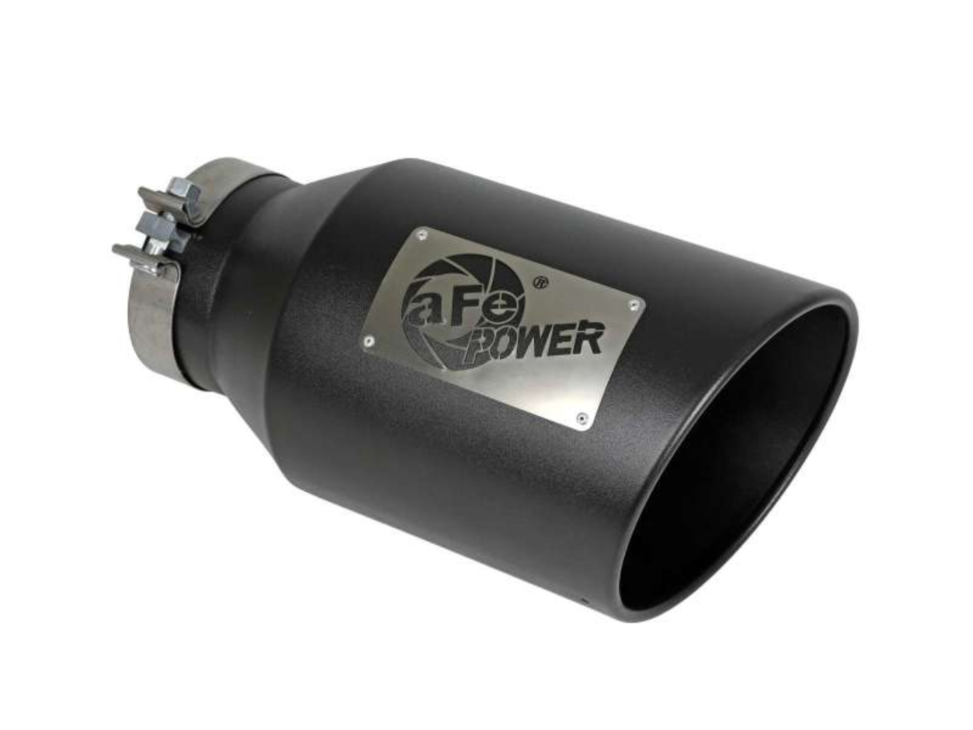 Picture of aFe Power Universal 5in Inlet 8in Outlet MACH Force-XP Clamp-On Exhaust Tip - Black