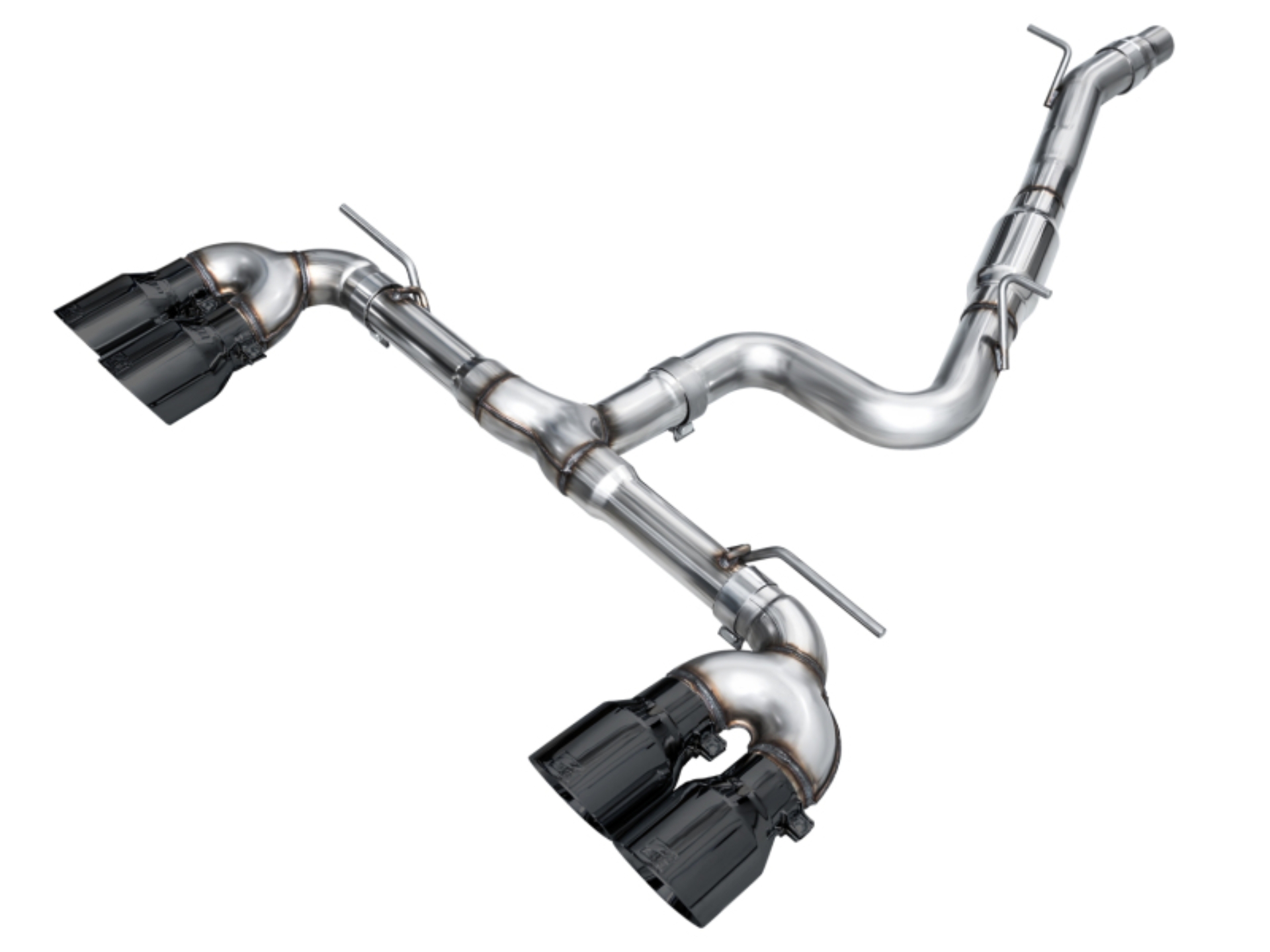 Picture of AWE Tuning MK8 Volkswagen Golf R 3in Track Edition Quad Exhaust - Diamond Black Tips