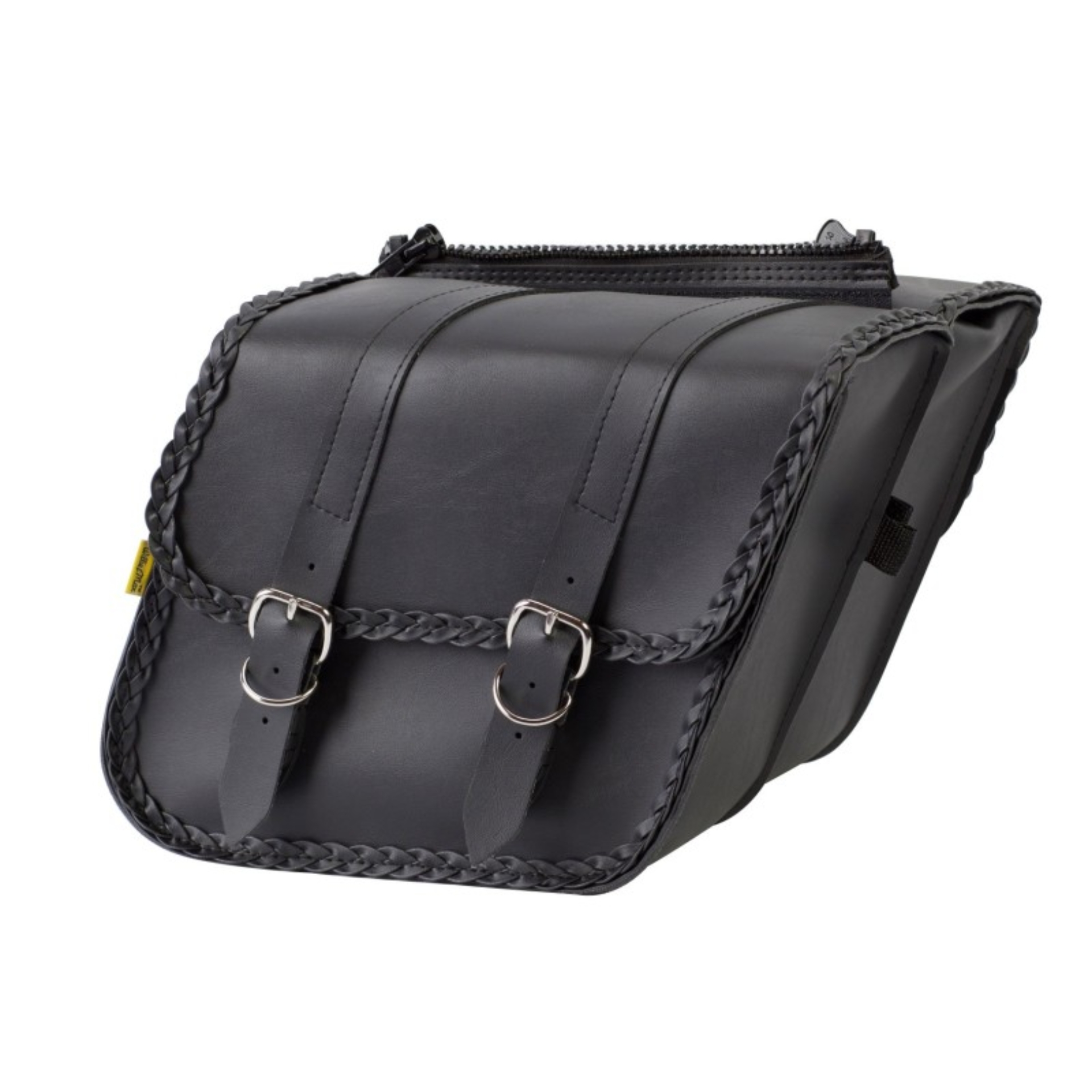 Picture of Willie & Max Universal Braided Compact Slant Saddlebags (12 in L x 9.5 W x 5.5 in H) - Black