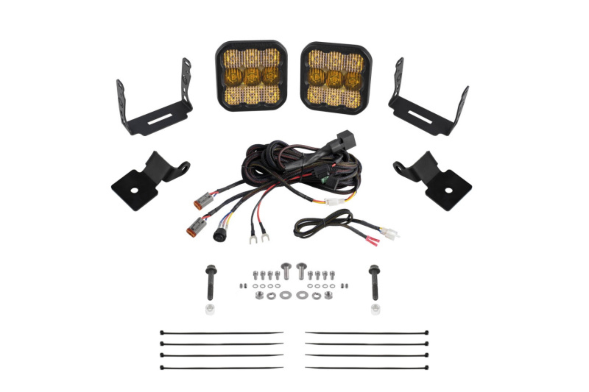Picture of Diode Dynamics 14-18 Polaris RZR XP Stage Series SS5 A-Pillar Pod Kit - Pro Yellow Combo