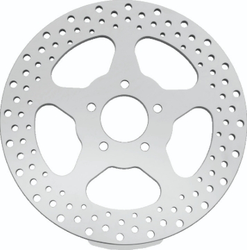 Picture of Bikers Choice 00-17 Big Twin 11.5 In Polished Rear 5 Spoke Drilled Stnless Rotor Repl H-D 44156-00