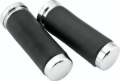 Picture of Bikers Choice Chrome / Leather 1 Inch Grips Universal Pr