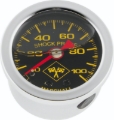Picture of Bikers Choice 0-100 PSI Oil Pressure Gauge Black Face Stainless Bezel Liquid Filled Universal Custom