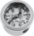 Picture of Bikers Choice 0-100 PSI Oil Pressure Gauge Engine Turned Face SS Bezel Liquid Filled Universal Cstm