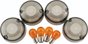 Picture of Bikers Choice 86-99 FXST 86-01 FXD FXR XL Smoked Turn Signal Lens/Amber Bulb Kit Repl H-D 69306-02