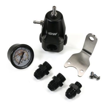 Picture of DeatschWerks DWR1000 AFPR + Pressure Gauge + 8AN Fittings - Anodized Black