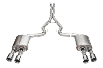 Picture of Corsa 24+ Ford Mustang Dark Horse 5.0L 3in Dual Rear Exit Cat-Back w/Twin 4.5in Polish Straight Tip