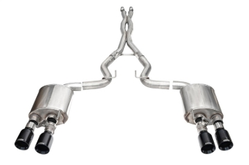 Picture of Corsa 24-25 Ford Mustang Dark Horse 5.0L 3in Dual Rear Cat-Back w/Twin 4.5in Black PVD Straight Tips