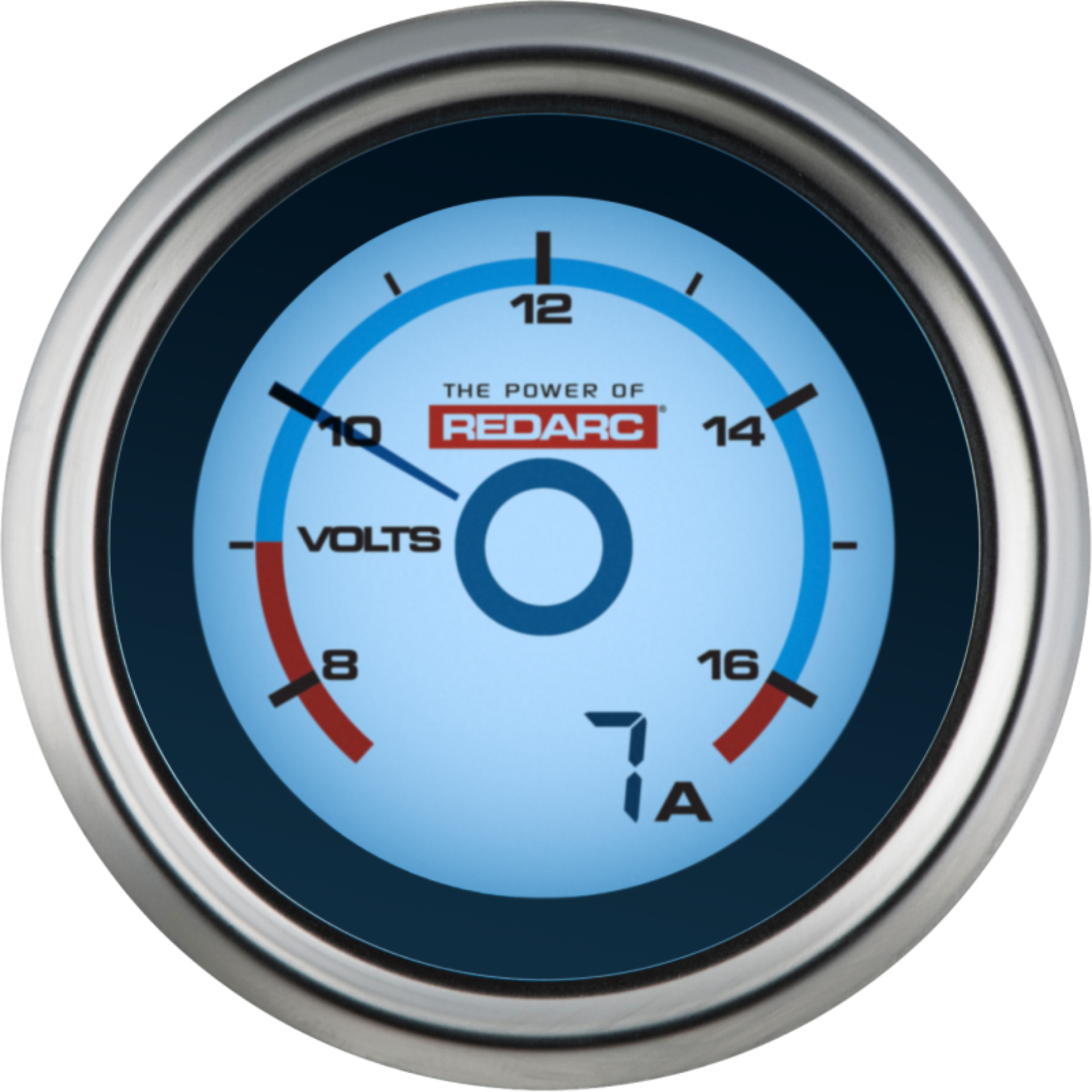 Picture of REDARC Single Battery Voltage Gauge w/Optional Current Display - 52mm