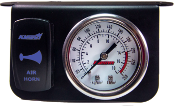 Picture of Kleinn Panel mounted 160 PSI gauge w/ an illuminated BLUE Momentary rocker switch