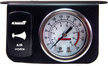 Picture of Kleinn Panel Mounted 160 PSI Gauge w/ an Illuminated WHITE Momentary Rocker Switch