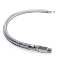 Picture of Kleinn 18In Stainless Steel Braided Leader Hose w/ Check Valve-1/8In M NPT Inlet/ 1/4In M NPT Outlet