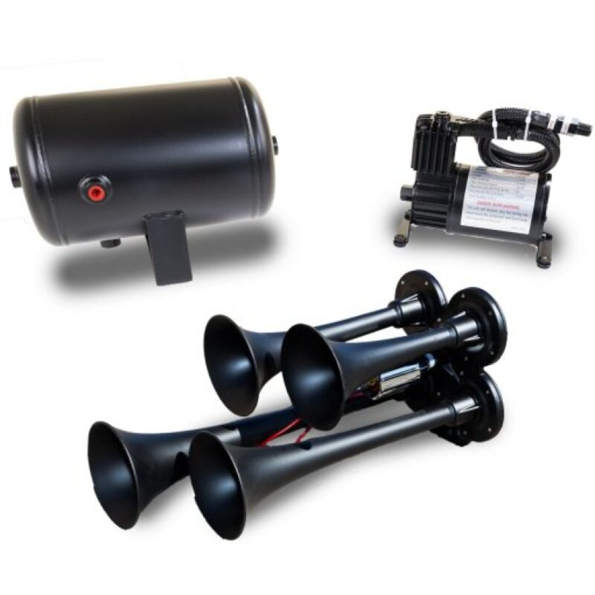 Picture of Kleinn Quad Black Horn Kit w/ 130 PSI Air Compressor / 1.0 gal Air Tank