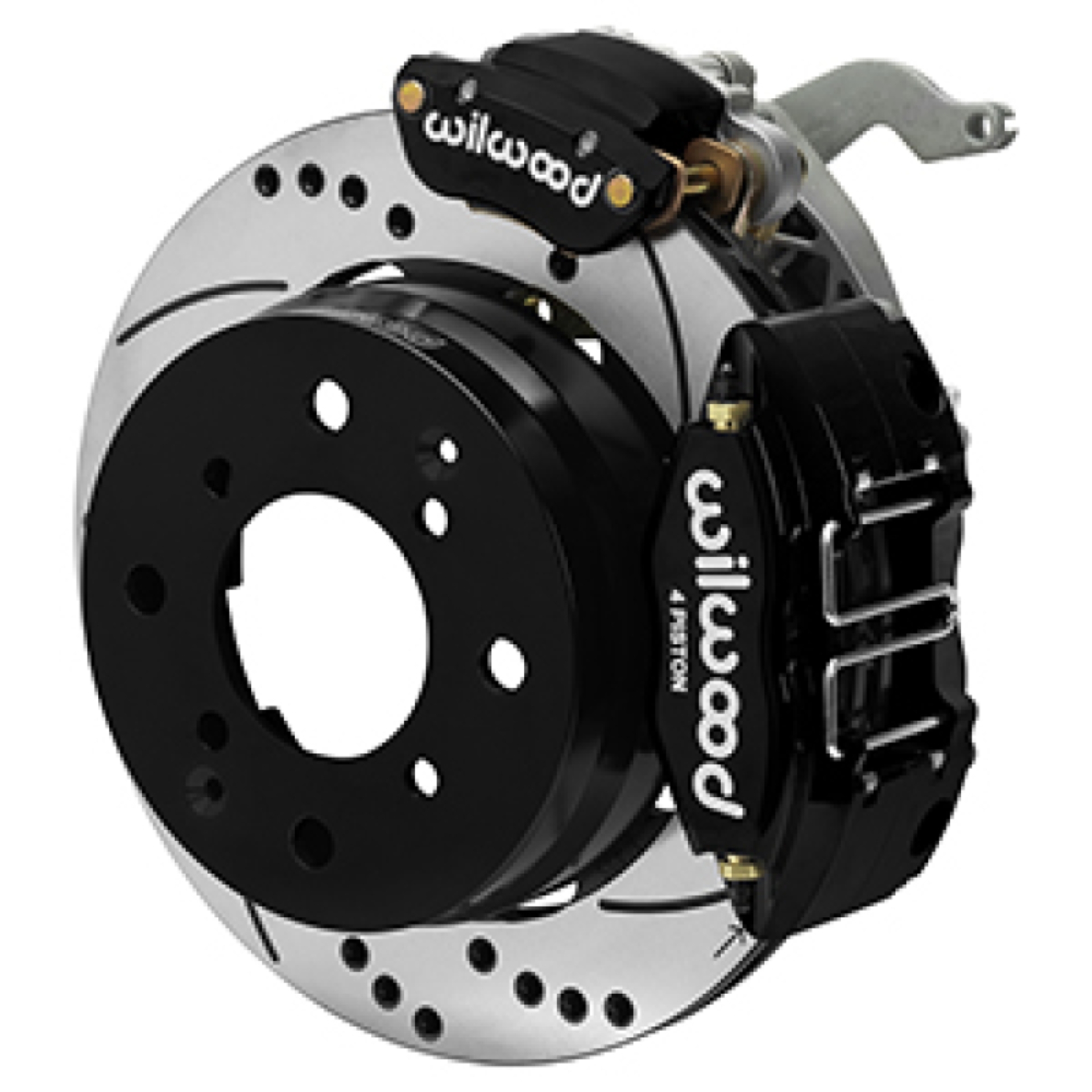 Picture of Wilwood 70-76 Porsche 914 Rear Powerlite Brake Kit Dilled & Slotted - Black