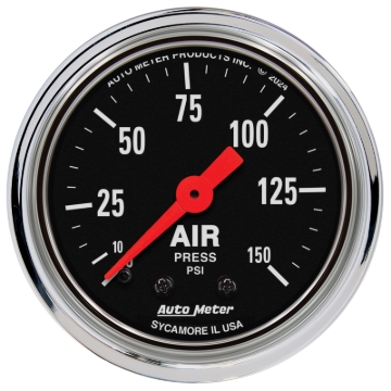 Picture of AutoMeter Gauge Air Pressure 2-1/16in. 150 PSI Mechanical Traditional Chrome
