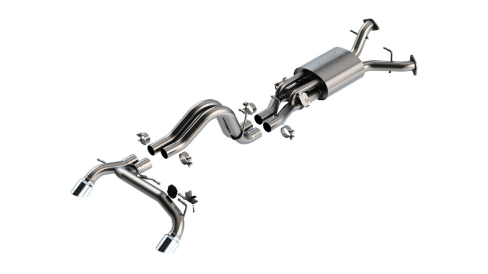 Picture of Borla 22-24 Ford Bronco Raptor V6 Turbo AT 2WD / 4WD ATAK Catback Exhaust w/ 4in Chrome Tips