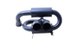 Picture of Gibson 2024 Cam-Am Maverick R 4in. T304 Stainless Round Dual Wall Slash-Cut Tip - Black Ceramic