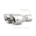 Picture of Mishimoto Dual Offset Tips 2.5in Inlet 3in Outlet Slash Cut - Polished
