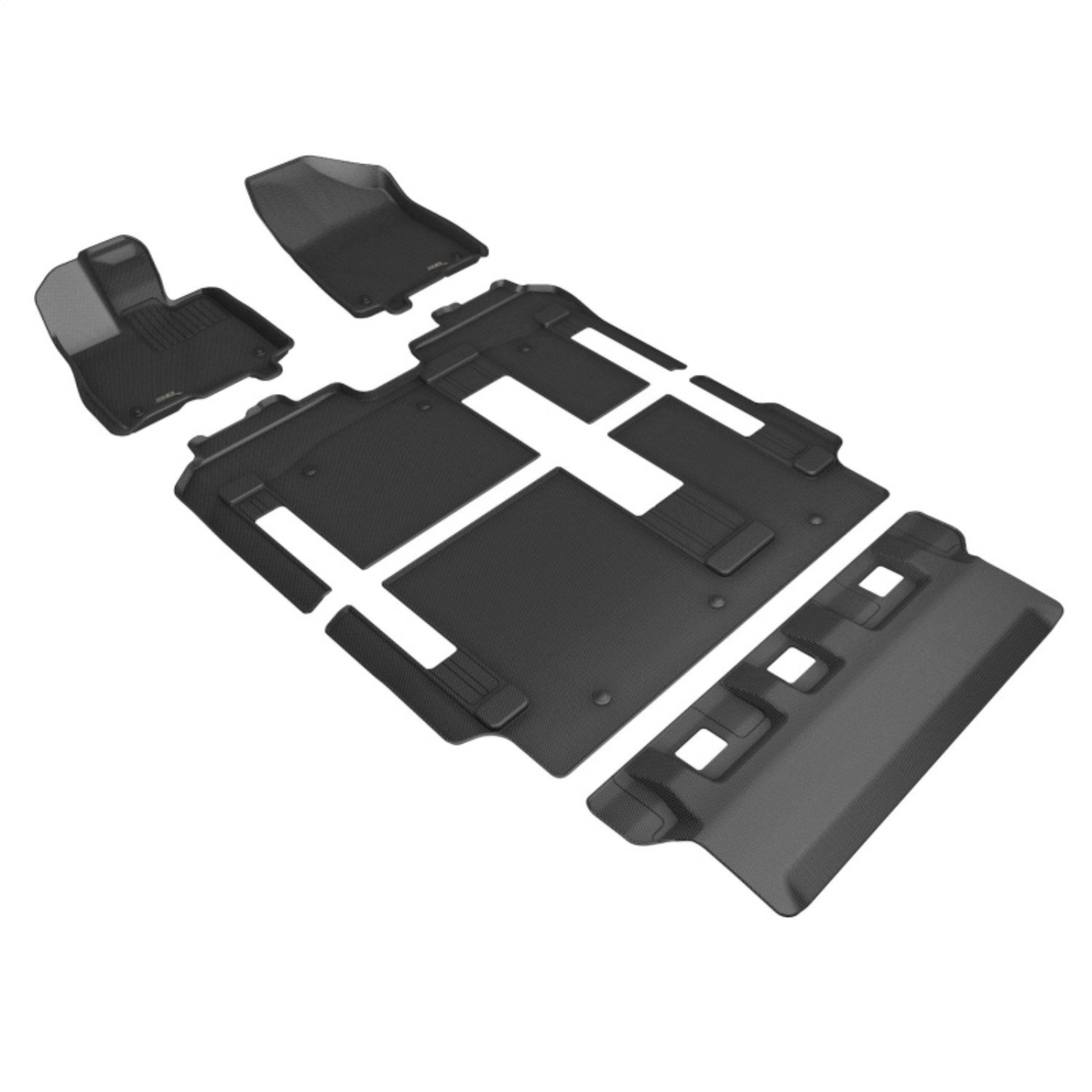 Picture of 3D MAXpider 21-24 Toyota Sienna 8-Seat Kagu 1st, 2nd, & 3rd Row Floormats - Black