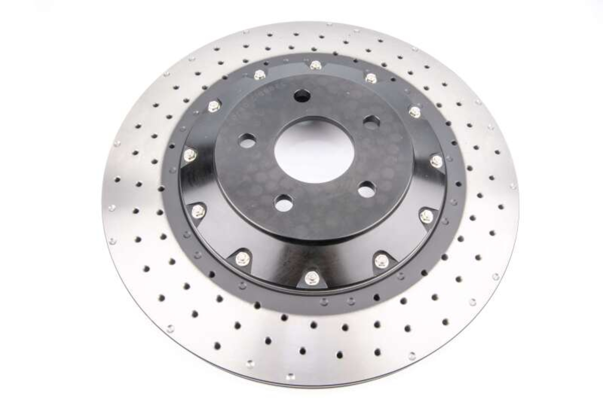 Picture of DBA 16-18 Ford Focus RS Front 5000 Series 2-Piece Drilled Rotor w/Black Hat