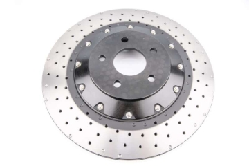Picture of DBA 16-18 Ford Focus RS Front 5000 Series 2-Piece Drilled Rotor w/Black Hat