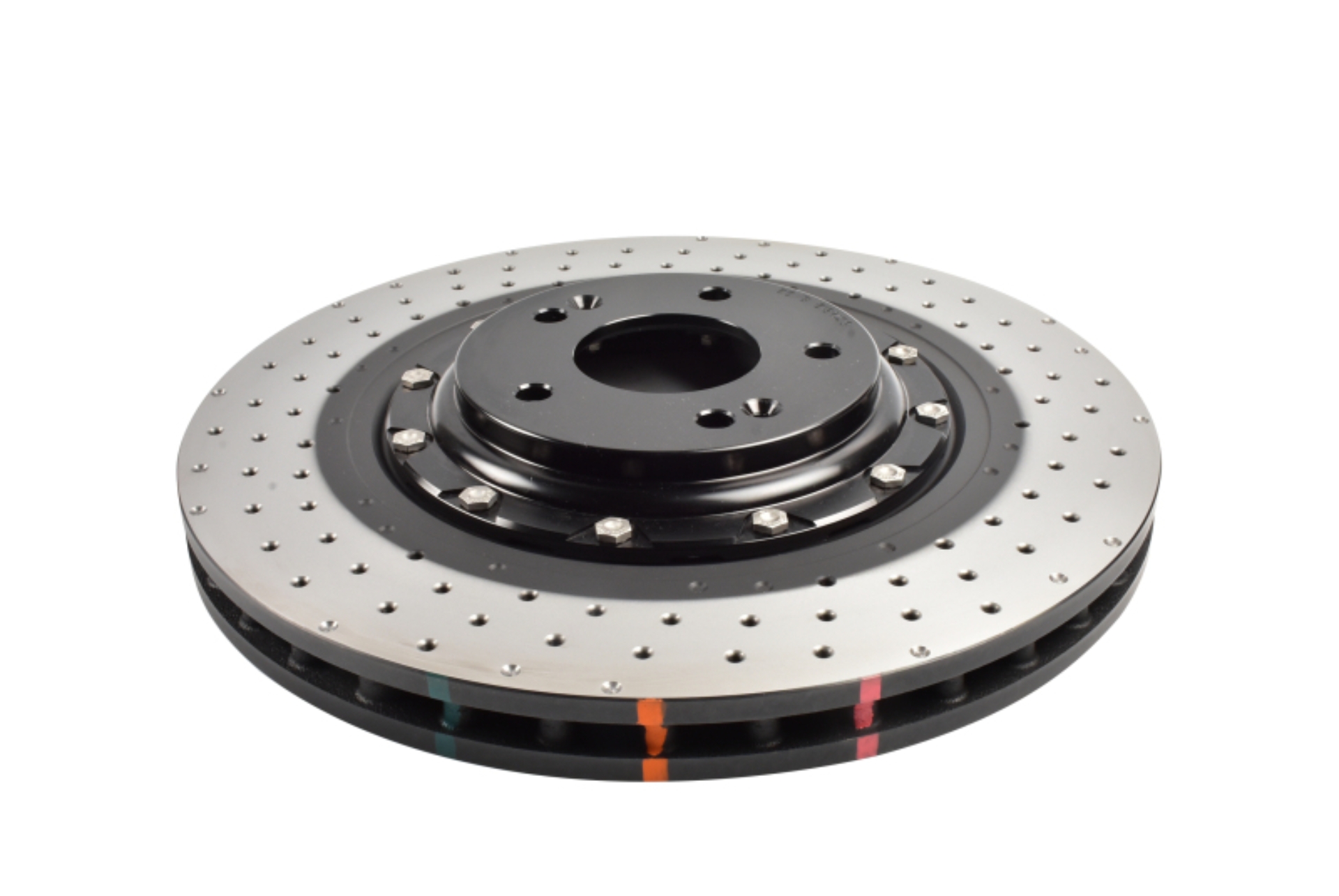 Picture of DBA 22-23 Hyundai Kona N Front 5000 Series 2-Piece Drilled Rotor w/Black Hat