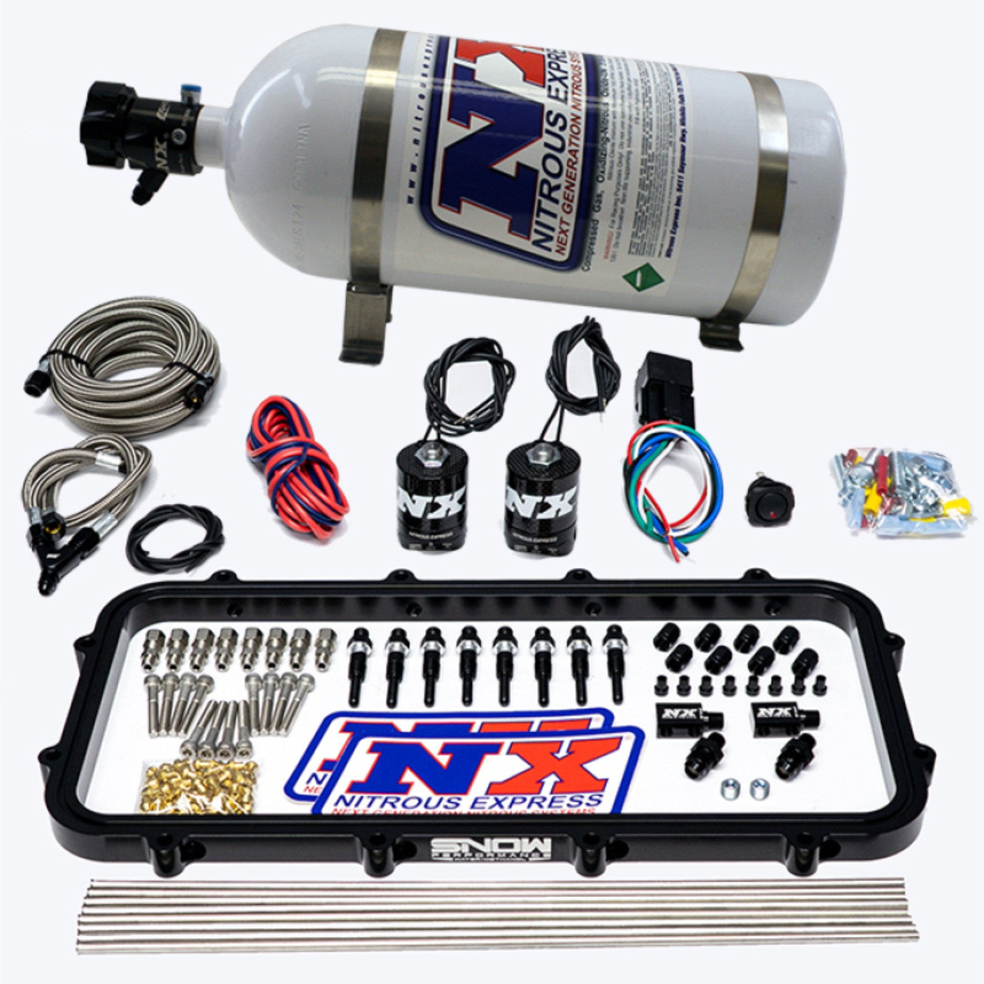 Picture of Nitrous Express Holley Hi-Ram Dry Direct Port Plate Nitrous System w/ 15lbs Bottle
