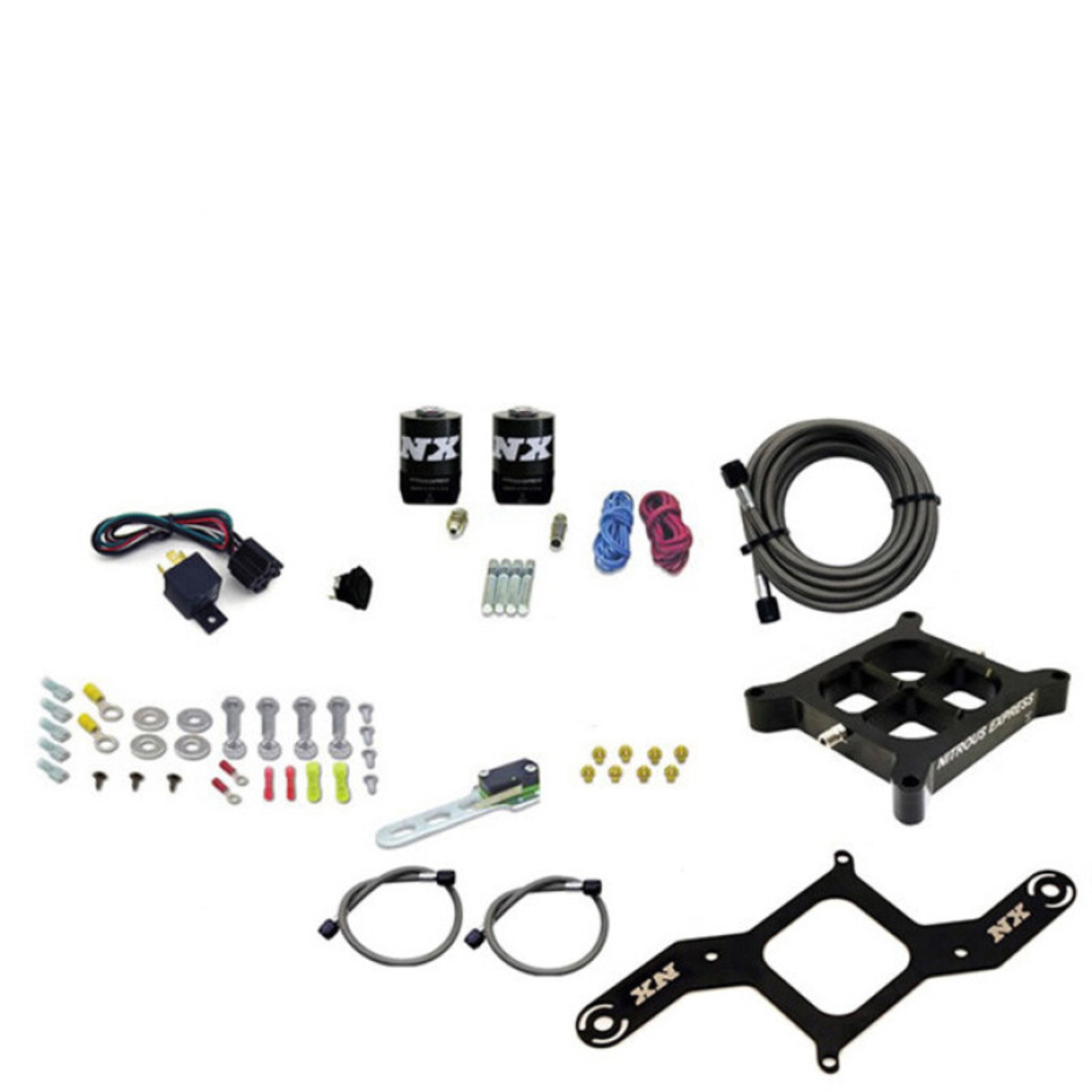 Picture of Nitrous Express Dry Dual Stage Billet Crossbar Plate System 100-1000hp (4150 Flange) w/o Bottle