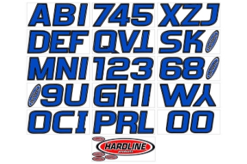 Picture of Hardline Boat Lettering Registration Kit 3 in. - 700 Blue/Black