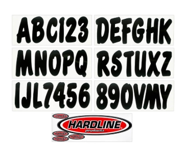 Picture of Hardline Boat Lettering Registration Kit 3 in. - 200 Black Solid