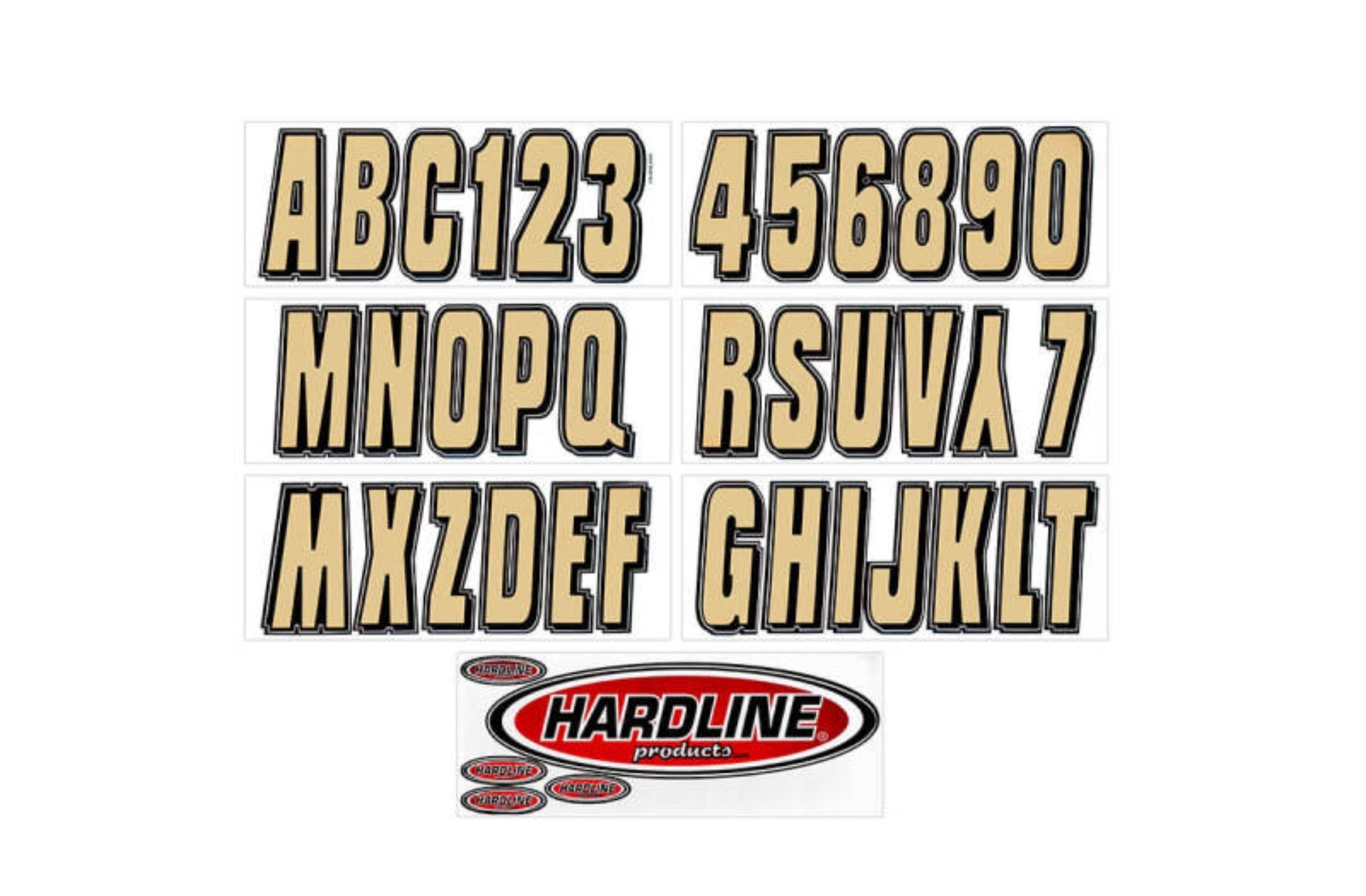 Picture of Hardline Boat Lettering Registration Kit 3 in. - 320 Beige/Black